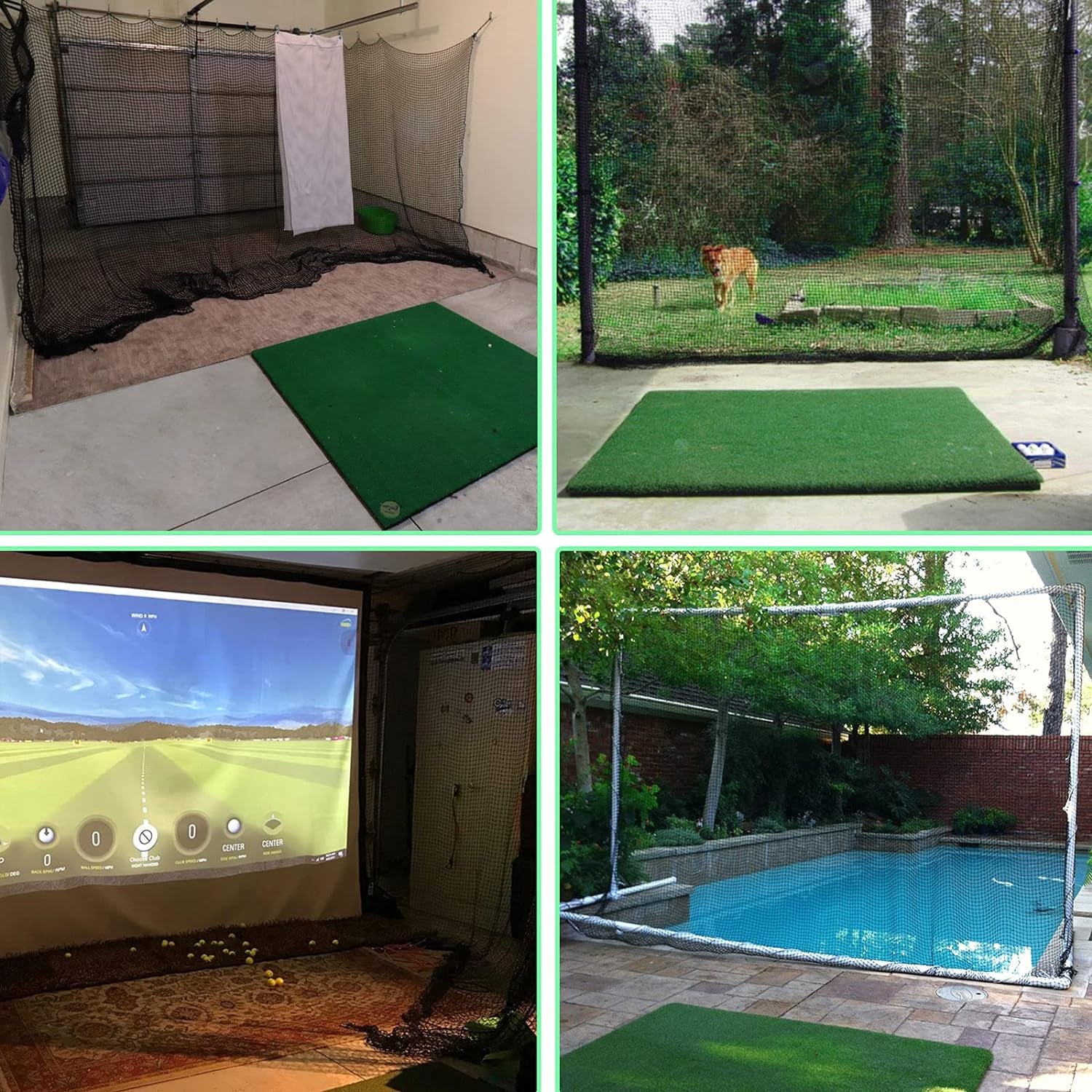 Golf Practice Net - Heavy Duty Nylon Netting, 10X10Ft/10X15Ft/10X20Ft