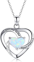 925 Sterling Silver Heart Necklace I Love You to the Moon and Back Pendant Sun Star Moon Necklace Jewelry for Women with Gifts Box