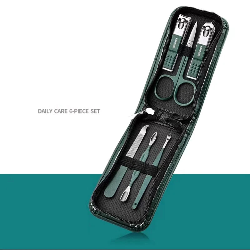 Nail Scissors Set Household High End Mens and Womens Special Nail Clippers Manicure Beauty Tools 6 Piece Portable Household