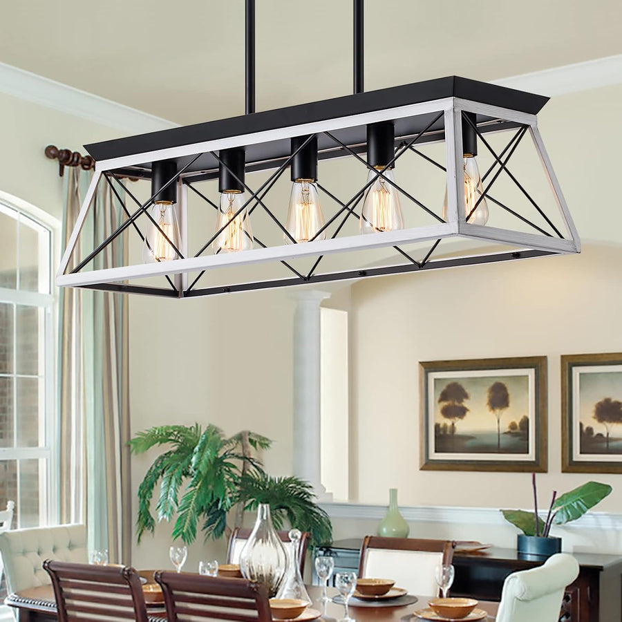 5-Light Farmhouse Chandelier – Rustic Pendant Light Fixture