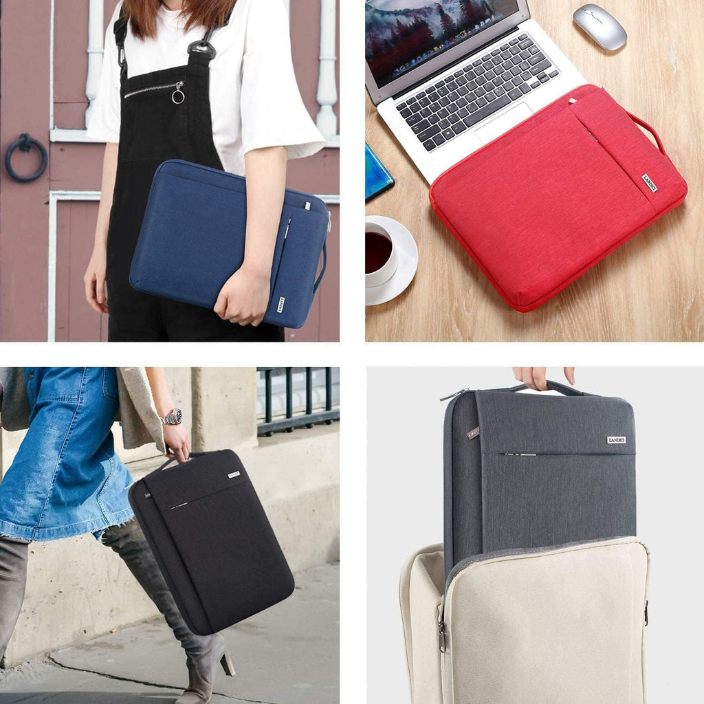 360° Protective Laptop Sleeve 11.6 Inch for Surface Pro 7 8 9/Laptop Go 2 3, Macbook Air 11, Small Computer Bag Carrying Case for 11-12 Inch Chromebook, Slim, Shockproof, Waterproof, Black
