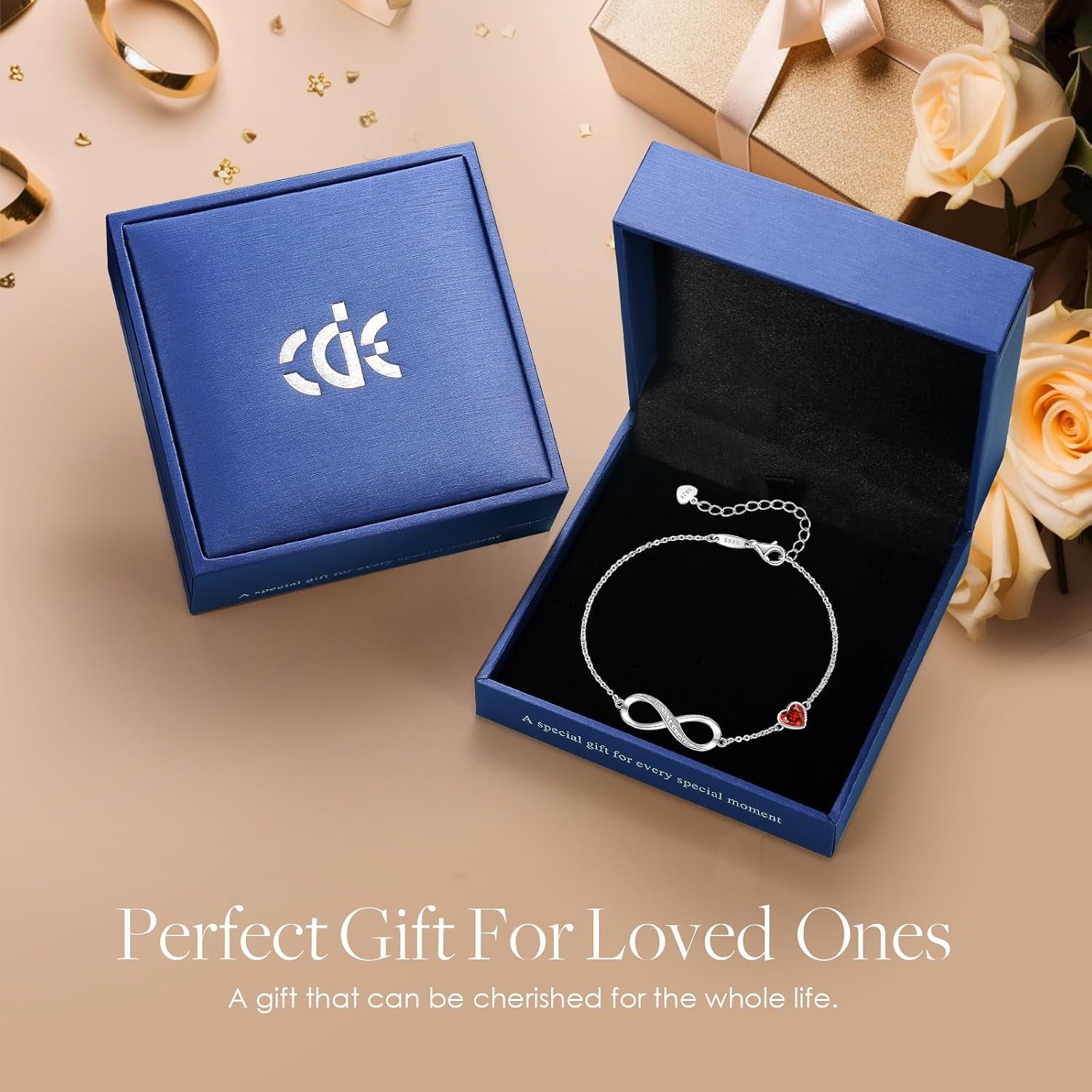 925 Sterling Silver Infinity Birthstone Bracelet Jewelry Gift for Women | Hypoallergenic,Non Tarnish,Heart Cz,Nickel-Free & Lead-Free,Anniversary Christmas Birthday Idea Gifts for Wife Girlfriend Her