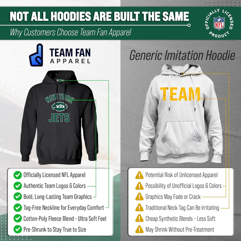NFL Gameday Hoodie Pullover Sweatshirt for Men and Women | Officially Licensed NFL Gameday Fleece Pullover - Kangaroo Pocket, Ribbed Cuffs, Drawstring Hood, Unisex Fit