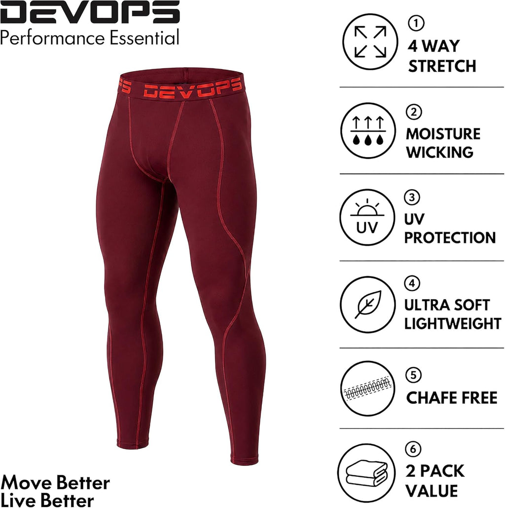 2 or 3 Pack Men'S Compression Pants Athletic Leggings with Pocket/Non-Pocket