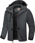 Men'S Waterproof Ski Jacket Warm Winter Coats Windproof Winter Jackets for Men Fleece Lined Windbreaker with Hood