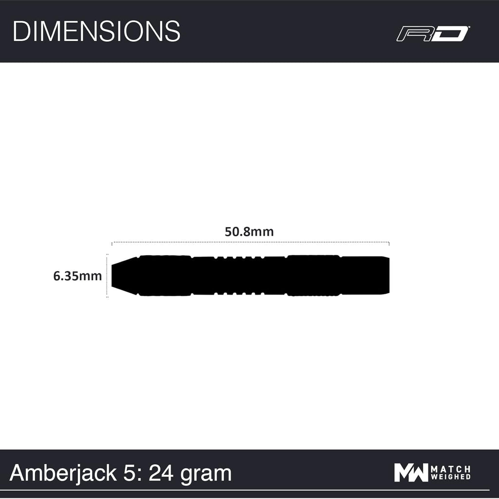 Amberjack Professional Darts Set - 90% Tungsten Darts with Flights & Shafts - Available in Multiple Barrel Designs, Soft Tip 18G and Steel Tip 22G - 30G